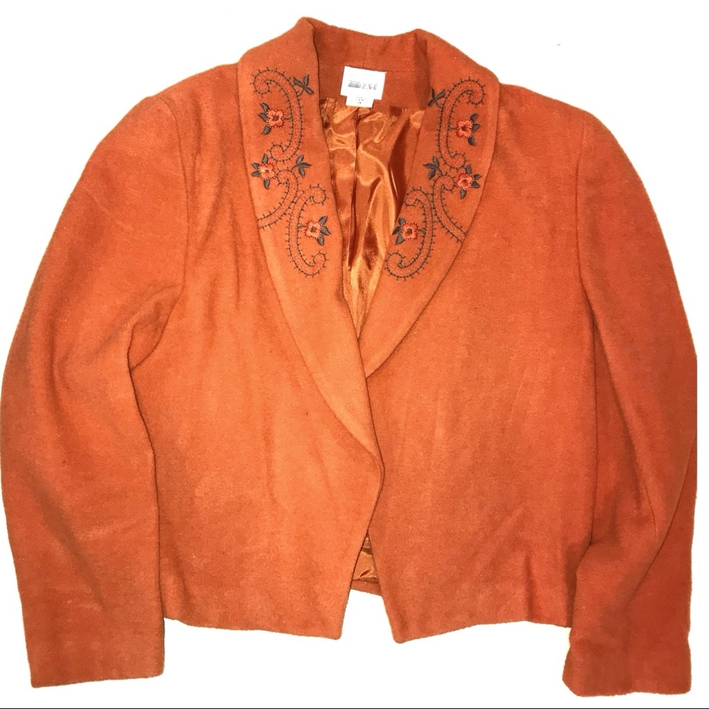 Leslie Faye Sportswear pumpkin wool jacket 14